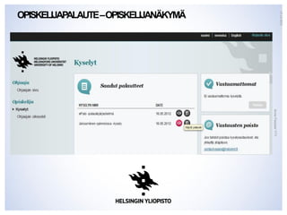 OPISKELIJAPALAUTE–OPISKELIJANÄKYMÄ
17.12.2015
AnnaParpala/YTY
 