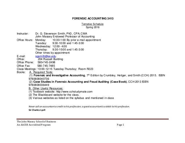 Forensic Accounting Syllabus 2 2021