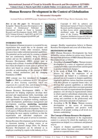 Human Resource Development in the Context of Globalization | PDF