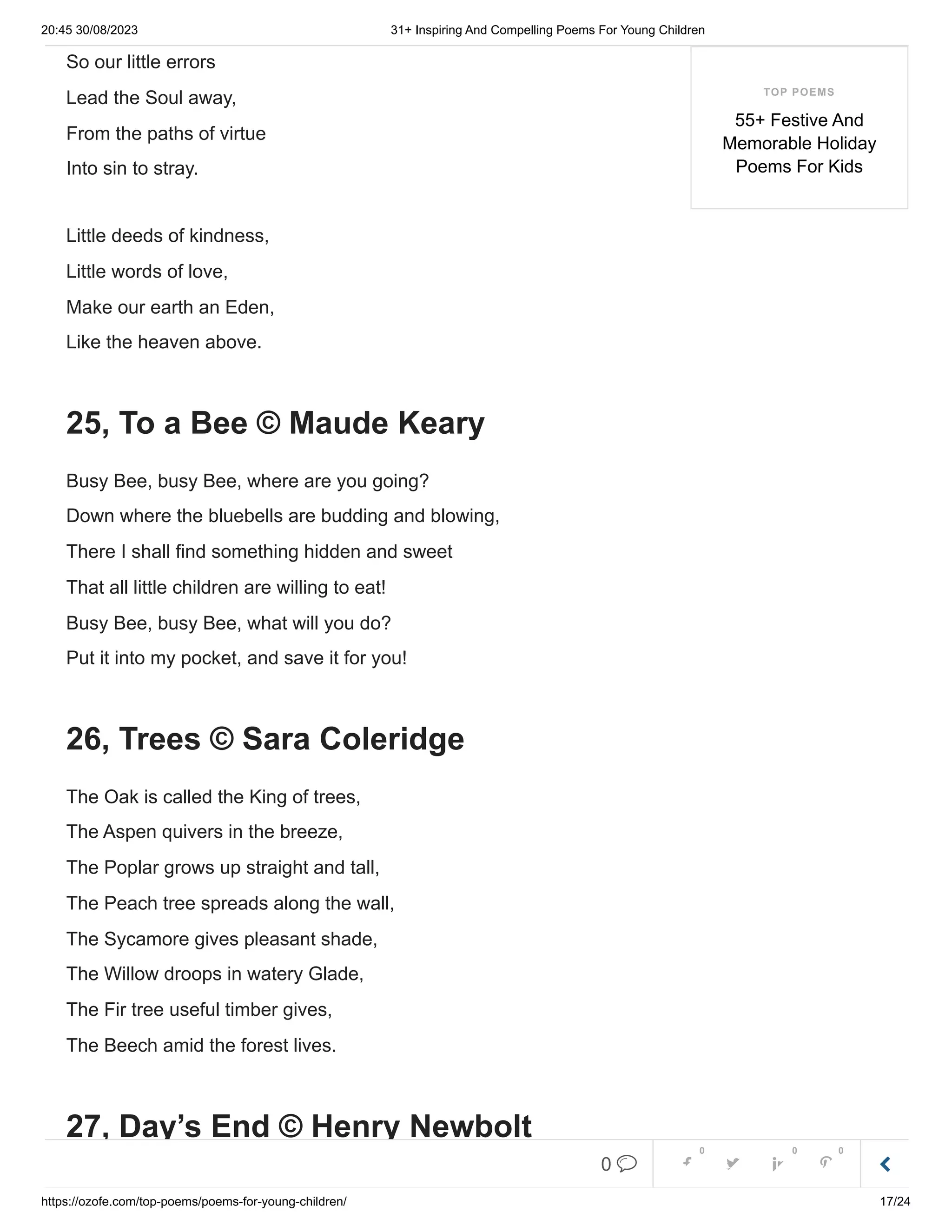 Poems For Young Children | PDF | Parenting Children Aged 4-11 | Parenting