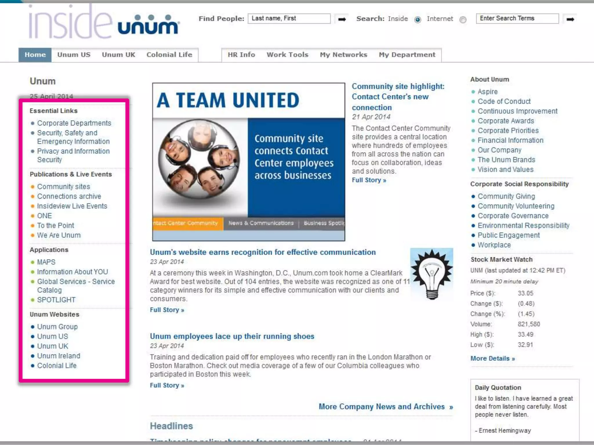 Twitter: @DWG
www.digitalworkplacegroup.com
UNUM – sorted links
 