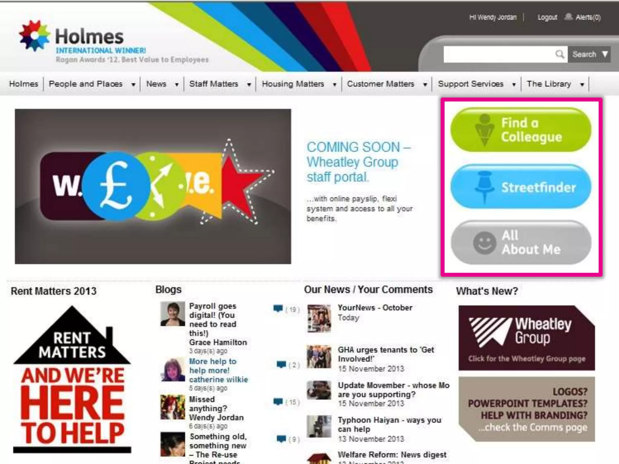 Twitter: @DWG
www.digitalworkplacegroup.com
Wheatley Group – Big buttons
 