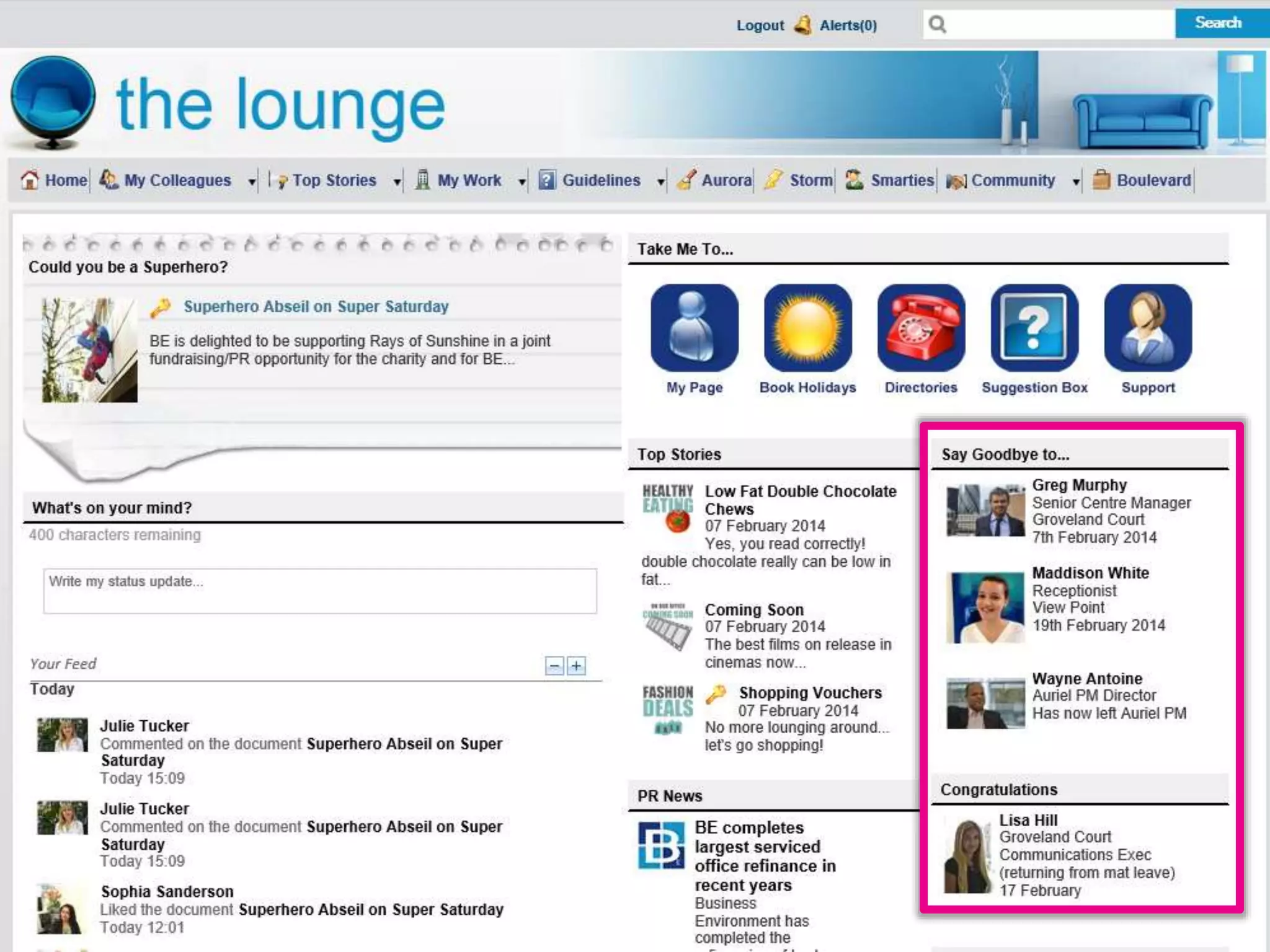 Twitter: @DWG
www.digitalworkplacegroup.com
Business Environment –
“Congrats” and “Say goodbye” news
 