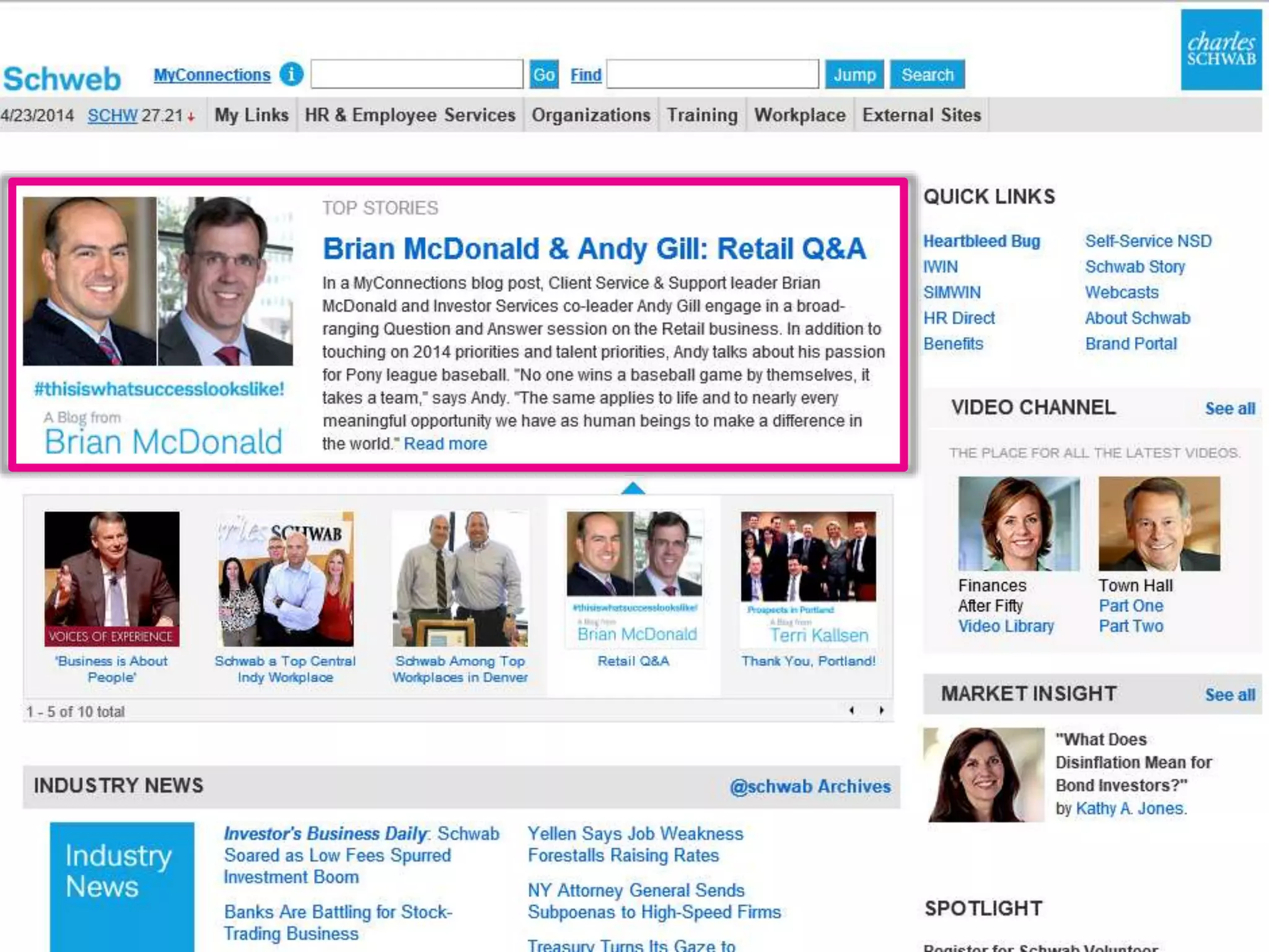 Twitter: @DWG
www.digitalworkplacegroup.com
Charles Schwab –
Q&A with executives
 