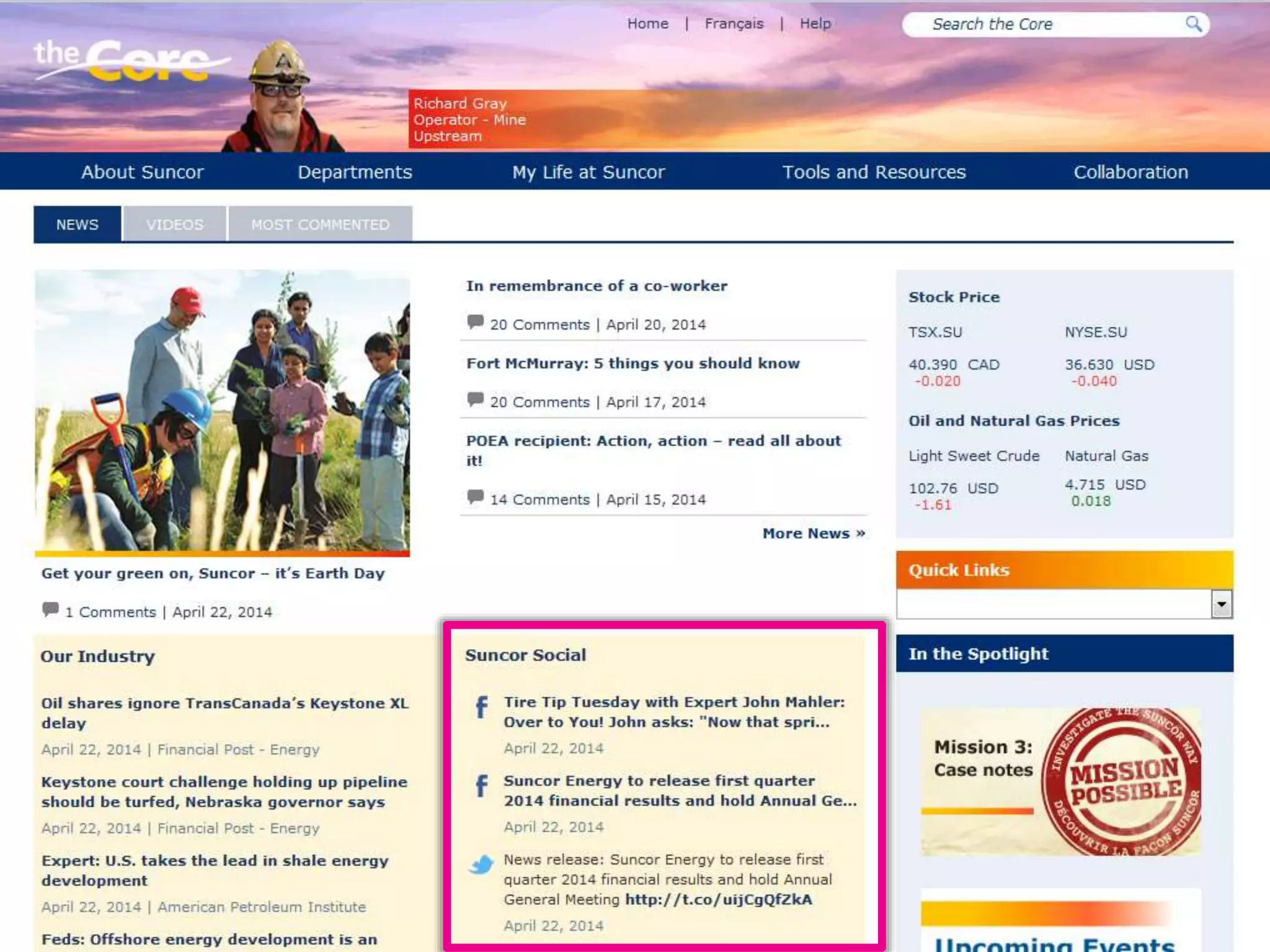 Twitter: @DWG
www.digitalworkplacegroup.com
Suncor –
Company’s external social activity
 