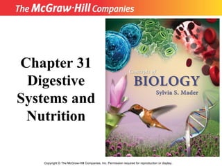 Copyright  ©  The McGraw-Hill Companies, Inc. Permission required for reproduction or display. Chapter 31 Digestive Systems and Nutrition 