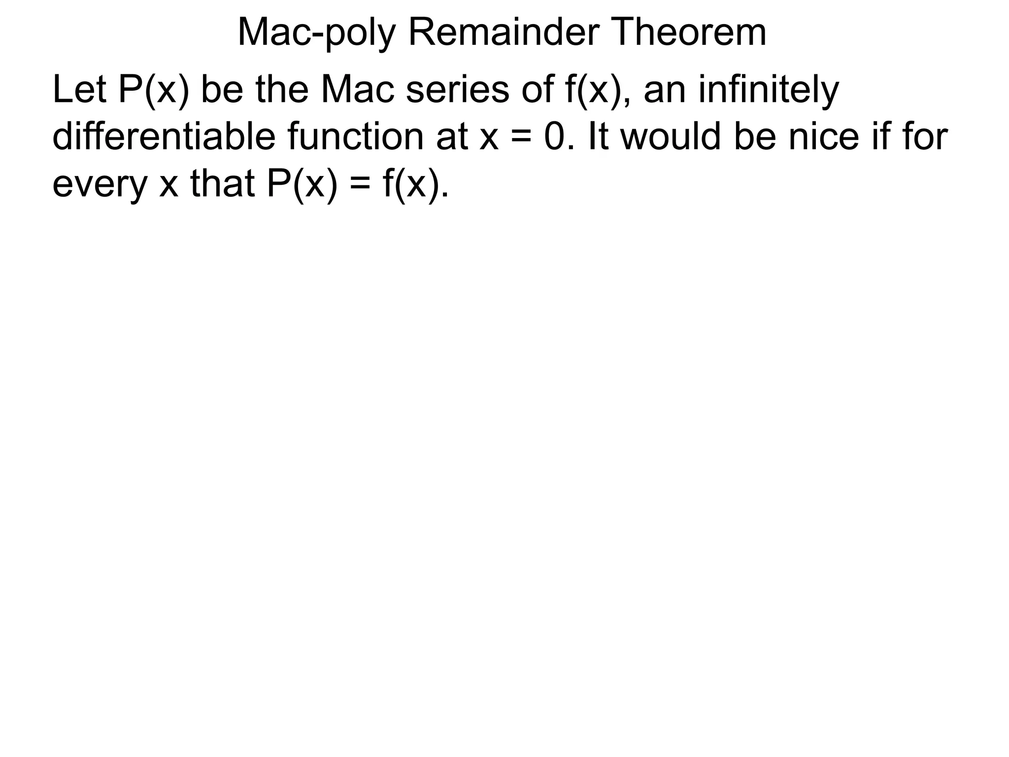 31 mac taylor remainder theorem-x | PPTX