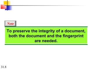 31.8
To preserve the integrity of a document,
both the document and the fingerprint
are needed.
Note
 