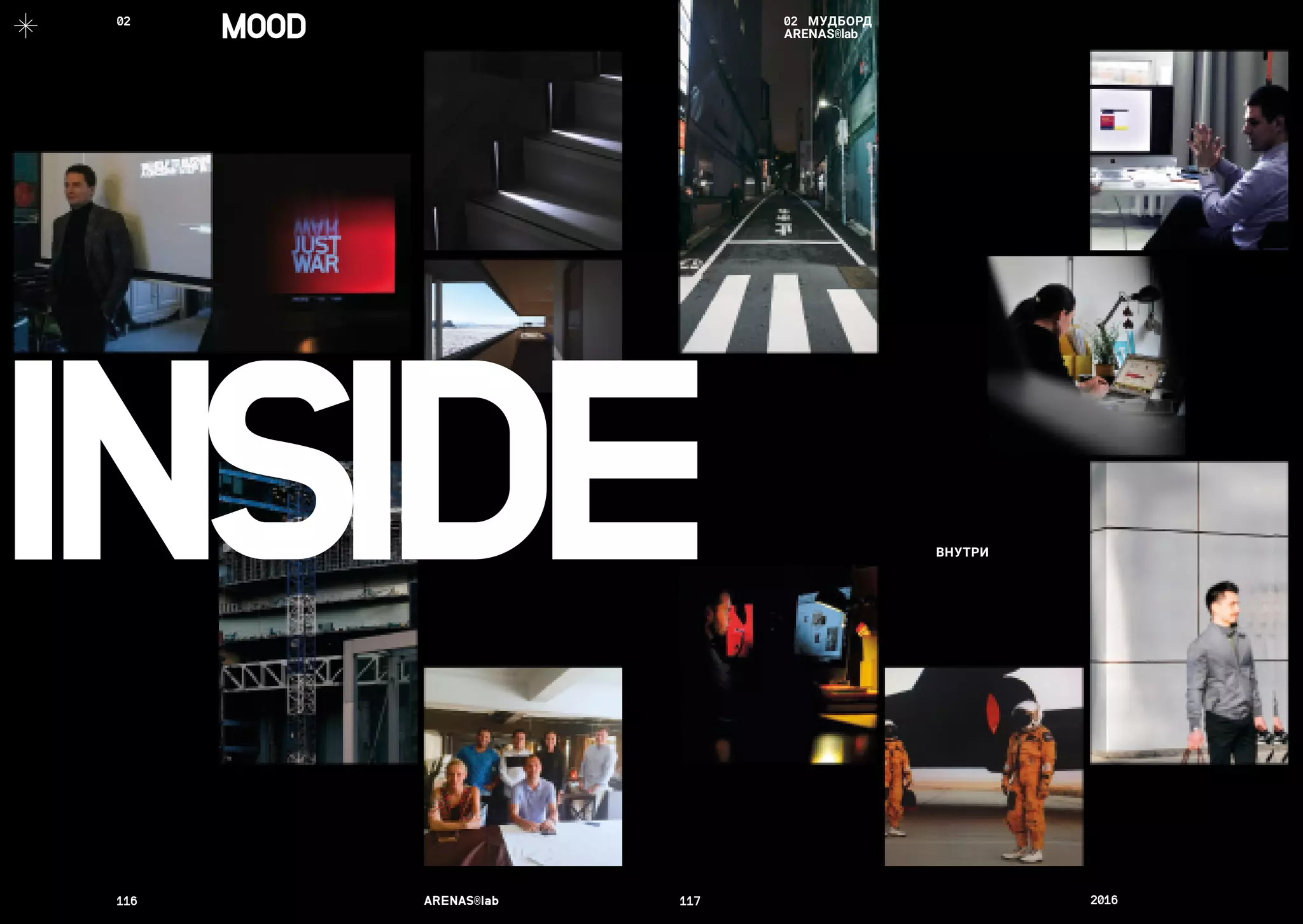 116	 ARENAS®lab	 117	 2016	
ВНУТРИINSIDE
MOOD02	 02 МУДБОРД
ARENAS®lab
 