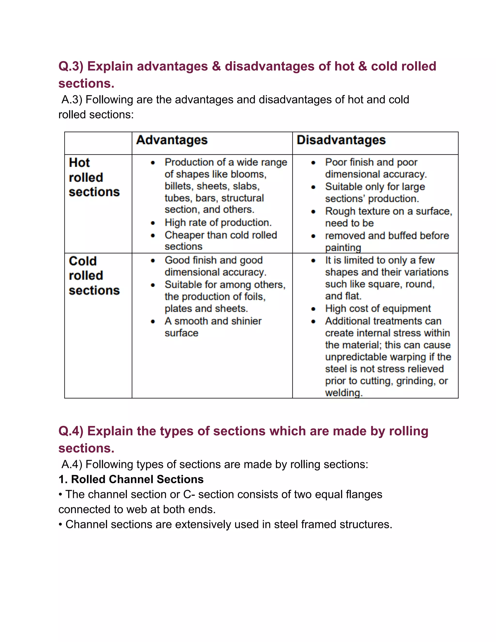 hot and cold rolled sections -bms | PDF