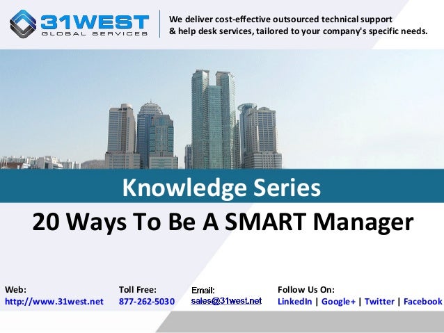 20 Ways To Be A Smart Manager 31west Knowledge Series