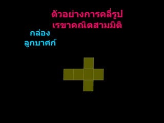 ตัวอย่างการคลี่รูปเรขาคณิตสามมิติ กล่องลูกบาศก์ 