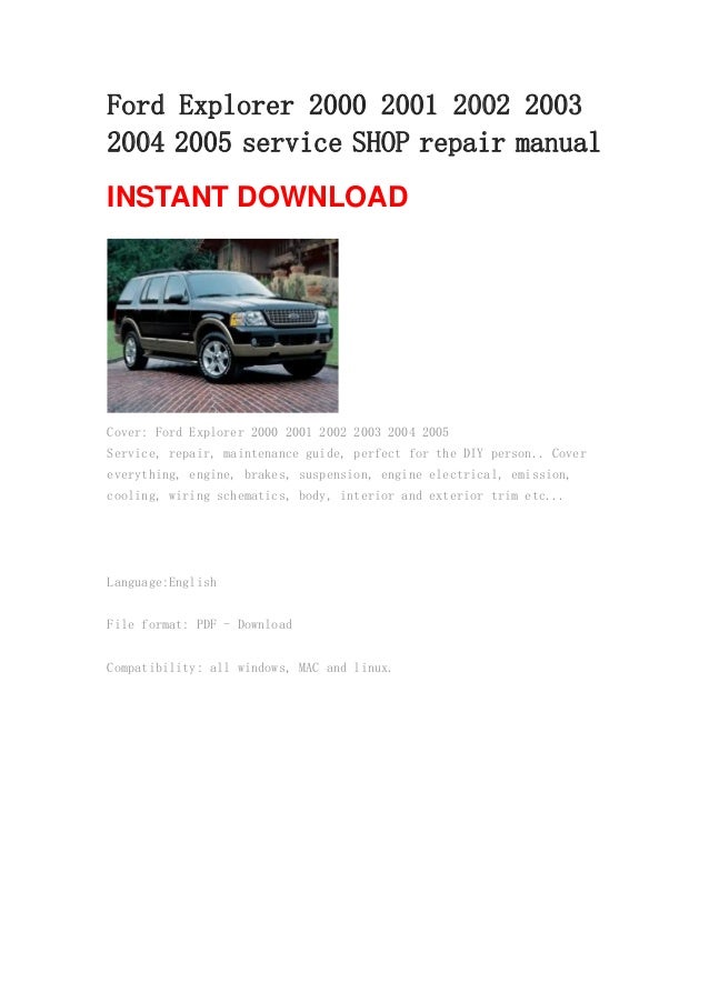 2004 Ford explorer owners manual #5