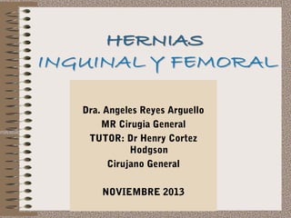 Dra. Angeles Reyes Arguello
MR Cirugia General
TUTOR: Dr Henry Cortez
Hodgson
Cirujano General
NOVIEMBRE 2013

 