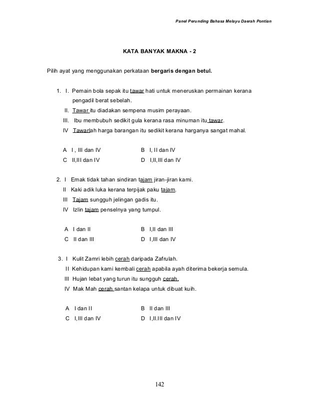 32. kata banyak makna 2 sk benut