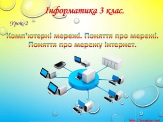 3 клас 2 урок. Поняття про мережі. Поняття про мережу Інтернет. 