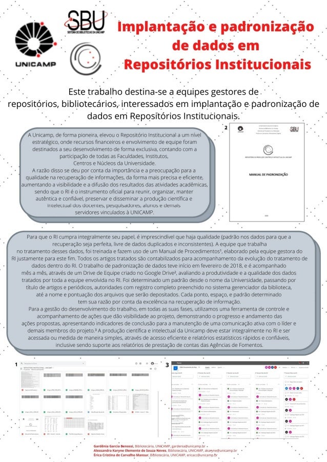 Implantação e padronização de dados em Repositórios Institucionais