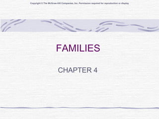 Copyright © The McGraw-Hill Companies, Inc. Permission required for reproduction or display
FAMILIES
CHAPTER 4
 