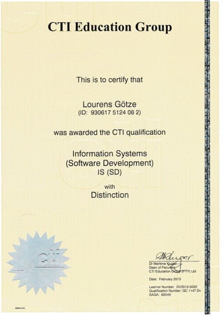 Certificate CTI