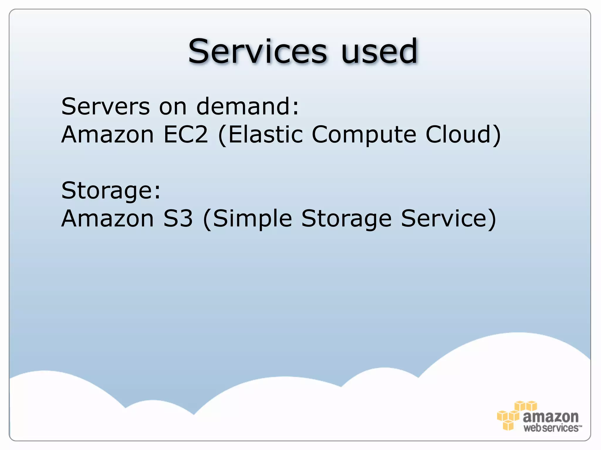 Usage graph on Amazon EC2