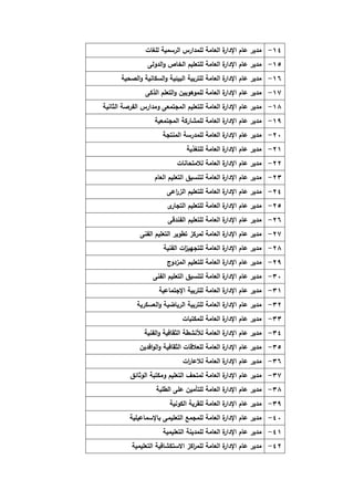 -89 ندير عام الإدارة العانة للندارس الرسنية للغات 
-85 ندير عام الإدارة العانة للتعليم الخاص والدول 
-86 ندير عام الإدارة العانة للتربية البياية والسكانية والصحية 
-84 ندير عام الإدارة العانة للنوهوبين والتعلم الذك 
-81 ندير عام الإدارة العانة للتعليم النجتنع وندارس الفرصة الثانية 
-84 ندير عام الإدارة العانة للنشاركة النجتنعية 
-21 ندير عام الإدارة العانة للندرسة الننتجة 
-28 ندير عام الإدارة العانة للتغذية 
-22 ندير عام الإدارة العانة للانتحانات 
-23 ندير عام الإدارة العانة لتنسيق التعليم العام 
-29 ندير عام الإدارة العانة للتعليم الز ا رع 
-25 ندير عام الإدارة العانة للتعليم التجارى 
-26 ندير عام الإدارة العانة للتعليم الفندق 
-24 ندير عام الإدارة العانة لنركز تطوير التعليم الفن 
-21 ندير عام الإدارة العانة للتجهي ا زت الفنية 
-24 ندير عام الإدارة العانة للتعليم النزدوج 
-31 ندير عام الإدارة العانة لتنسيق التعليم الفن 
-38 ندير عام الإدارة العانة للتربية الإجتناعية 
-32 ندير عام الإدارة العانة للتربية الرياضية والعسكرية 
-33 ندير عام الإدارة العانة للنكتبات 
-39 ندير عام الإدارة العانة للأنشطة الثدافية والفنية 
-35 ندير عام الإدارة العانة للعلاقات الثدافية والوافدين 
-36 ندير عام الإدارة العانة للاعا ا رت 
-34 ندير عام الإدارة العانة لنتحل التعليم ونكتبة الوثااق 
-31 ندير عام الإدارة العانة للتأنين عل الطلبة 
-34 ندير عام الإدارة العانة للدرية الكونية 
-91 ندير عام الإدارة العانة للنجنع التعلين بالإسناعيلية 
-98 ندير عام الإدارة العانة للندينة التعلينية 
-92 ندير عام الإدارة العانة للن ا ركز الاستكشافية التعلينية 
 