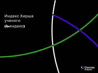 Индекс Хирша
ученого
(h- )индекс
 