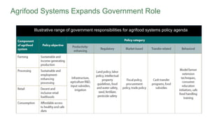 Agrifood Systems Expands Government Role
Illustrative range of government responsibilities for agrifood systems policy age...
