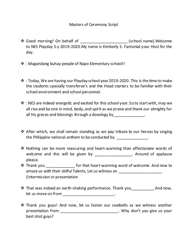 Master of ceremonies wedding script picture