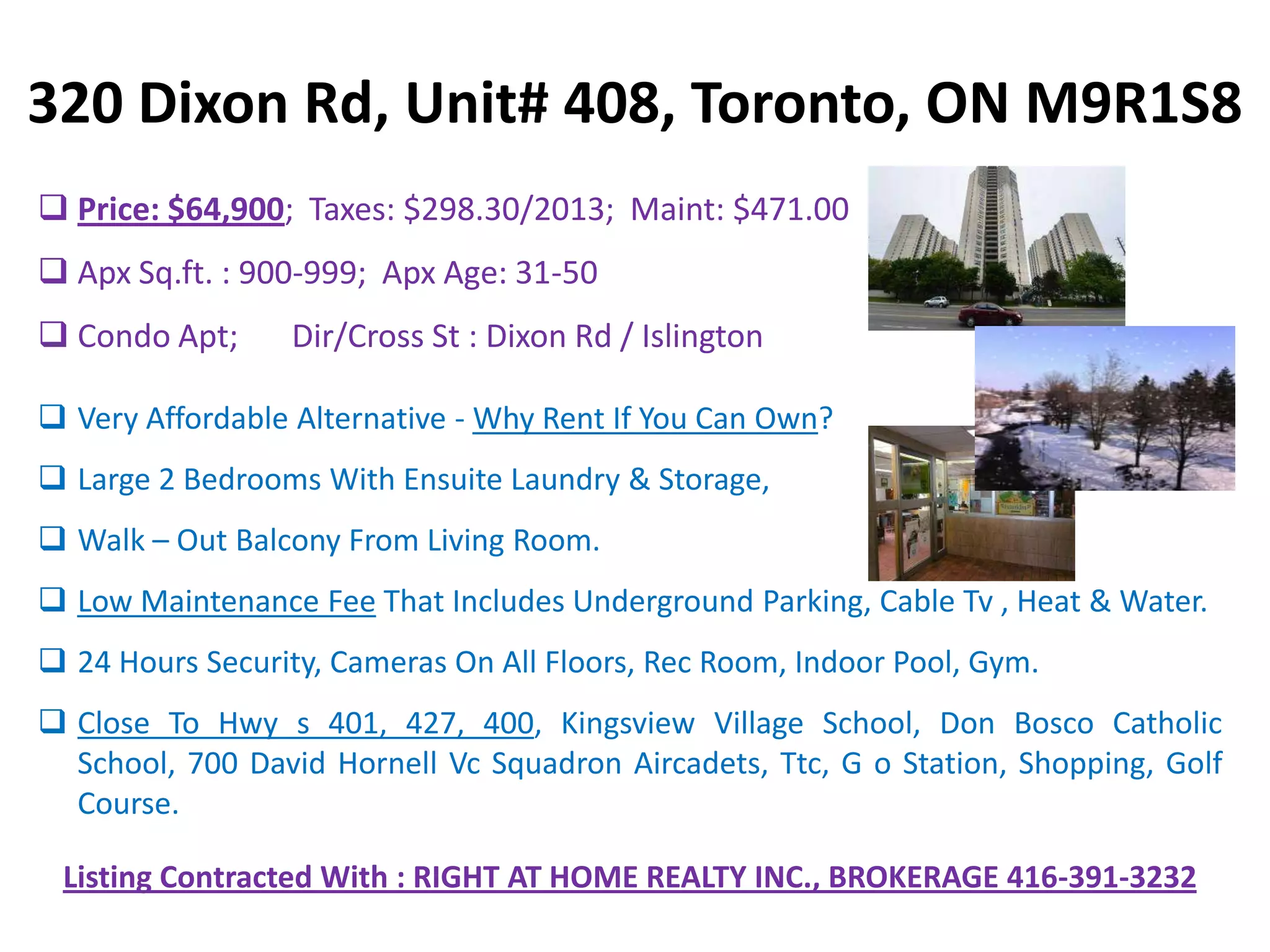 320 Dixon Rd, Unit # 408 Listing Presentation | PPS