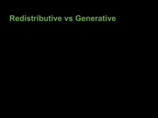 Redistributive vs Generative
 