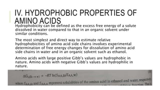 Physicochemical Properties of Amino Acids and Nutritional properties of ...