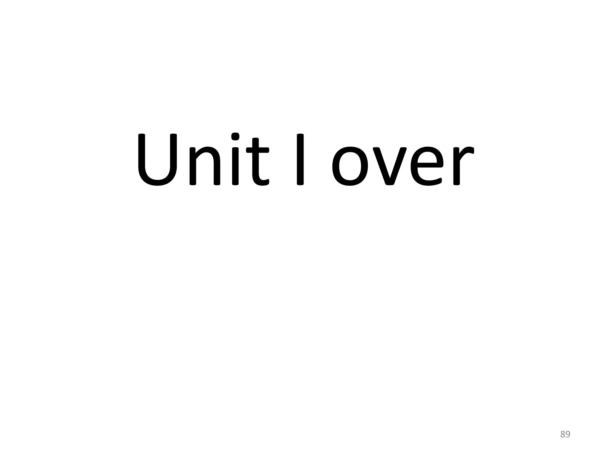 Unit I over
89
 