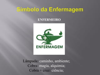 ENFERMEIRO
Lâmpada: caminho, ambiente;
Cobra: magia, alquimia;
Cobra + cruz: ciência;
 