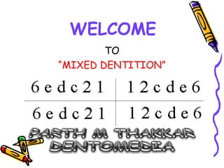 WELCOME
        TO
“MIXED DENTITION”
 