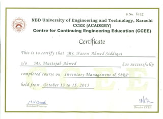 Inv. Mgmt Trg. Certificate NED Sep 2015