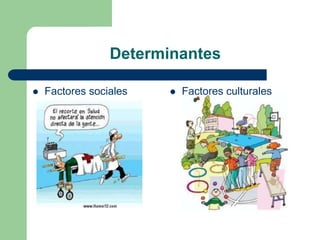 Determinantes
 Factores sociales  Factores culturales
 