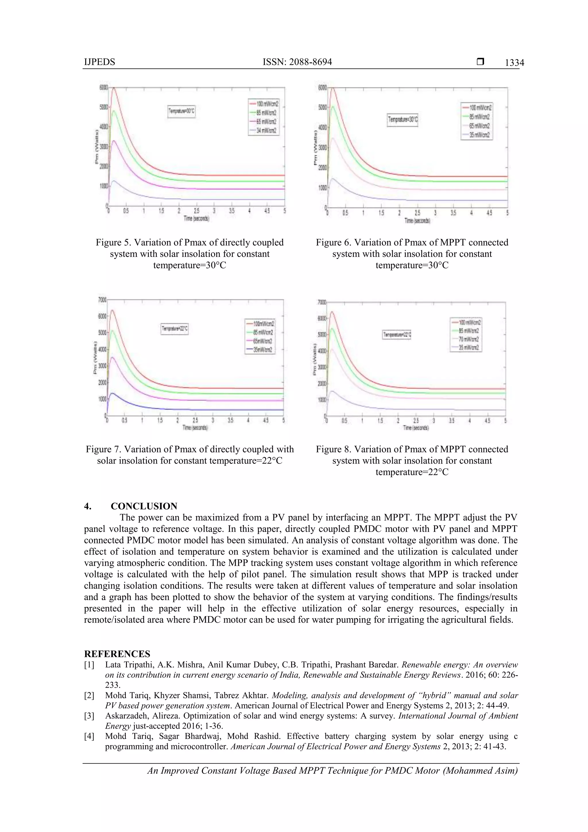 An Improved Constant Voltage Based MPPT Technique for PMDC Motor | PDF