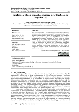 Development of data encryption standard algorithm based on magic square ...