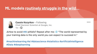 ML models routinely struggle in the wild…
 