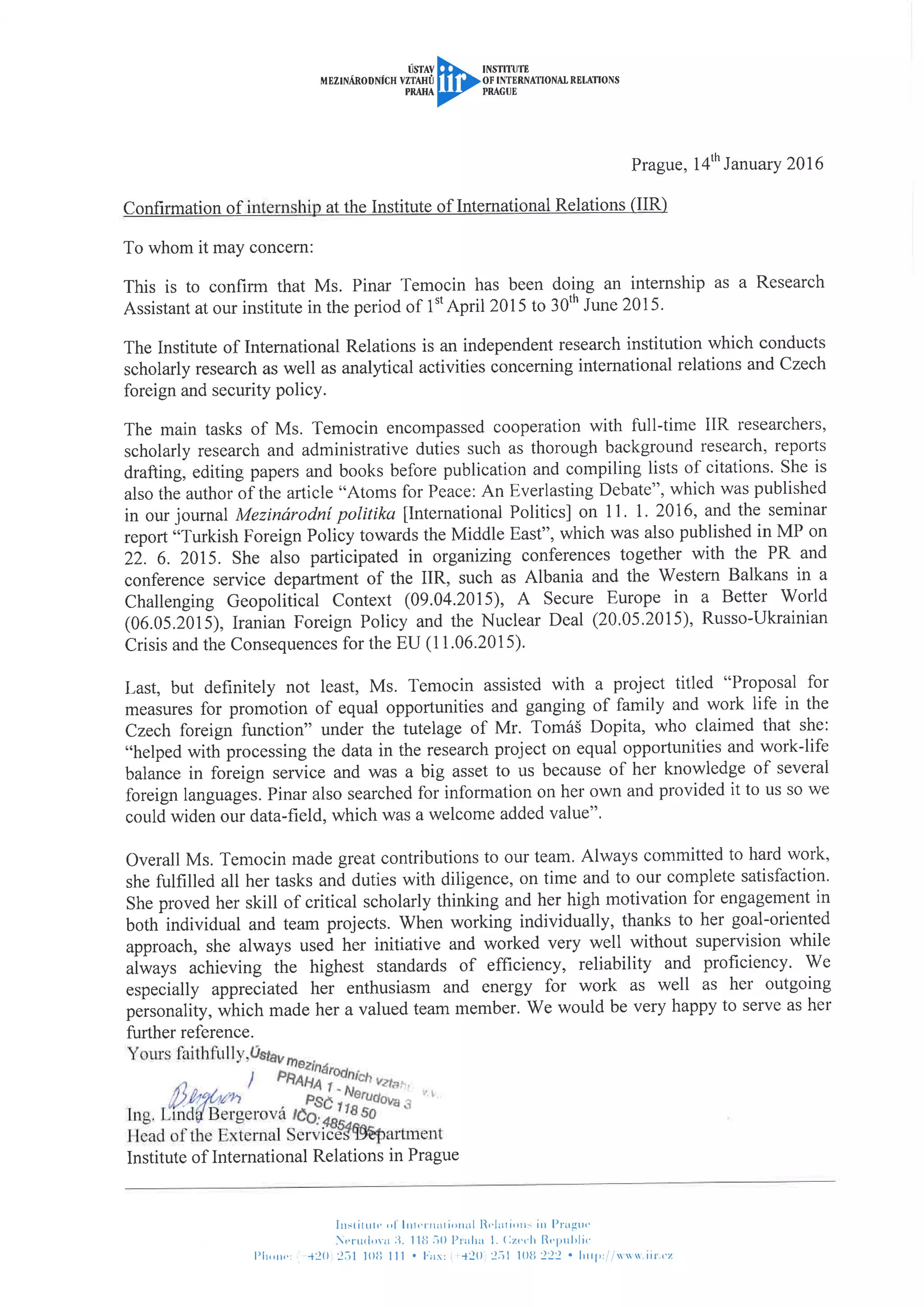 Irc Letter IIR Letter | PDF