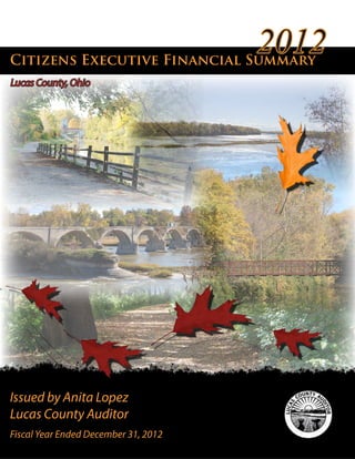 Citizens Executive Financial Summary
2012
Issued by Anita Lopez
Lucas County Auditor
Fiscal Year Ended December 31, 2012
Lucas County, Ohio
 