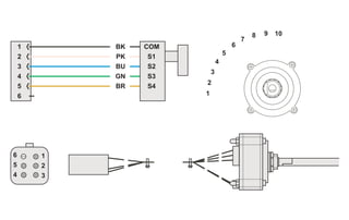 1
2
3
4
5
6
BK
PK
BU
GN
BR
COM
S1
S2
S3
S4
1
2
3
4
5
6
7
8 9 10
1
2
3
6
5
4
 