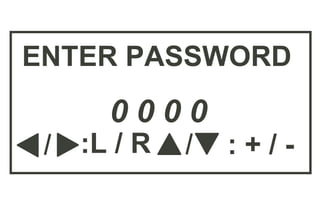 ENTER PASSWORD
F F F 2
:L / R : + / -
 