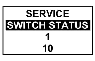 SERVICE
SWITCH STATUS
10
HIGH PRESS
 