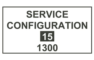 SERVICE
CONFIGURATION
39
STANDBY
 