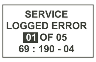 SERVICE
LOGGED ERROR
00 OF 02
69 : 581 - 04
 