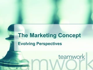 The Marketing Concept Evolving Perspectives 