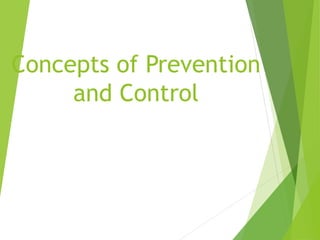 Concepts of Prevention
and Control
 
