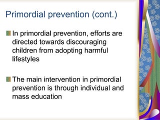 CONCEPTS OF PREVENTION AND CONTROL