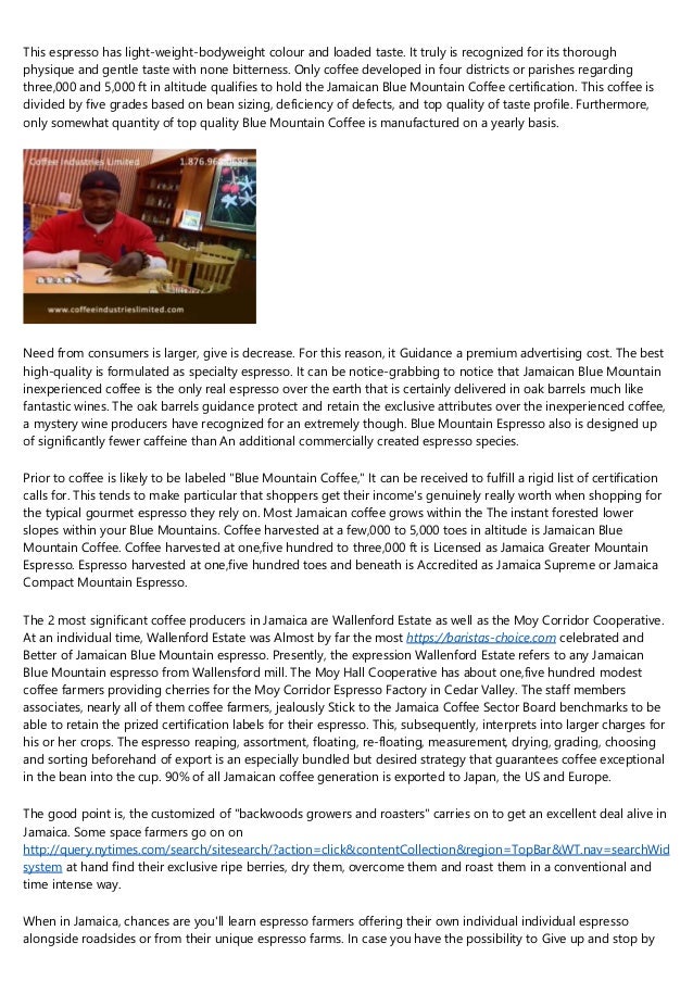 8 Effective blue mountain coffee Elevator Pitches